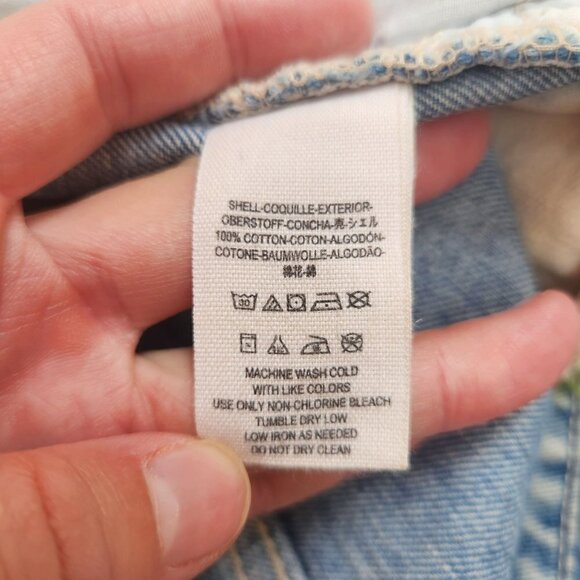 Free People Two-Toned Boho Distressed Denim Jean Shorts Women's 26 - Picture 7 of 8